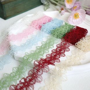 彩色缕空水溶蕾丝花边辅料 可串带 项链帽子沙发田园服装装饰材料