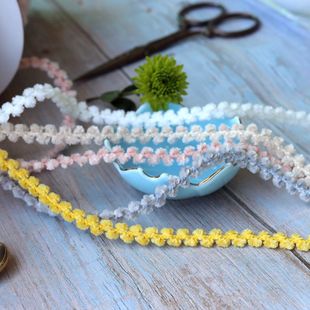 出口精细双边小绒球蕾丝服装花边辅料手工材料 娃衣袖子制衣辅料