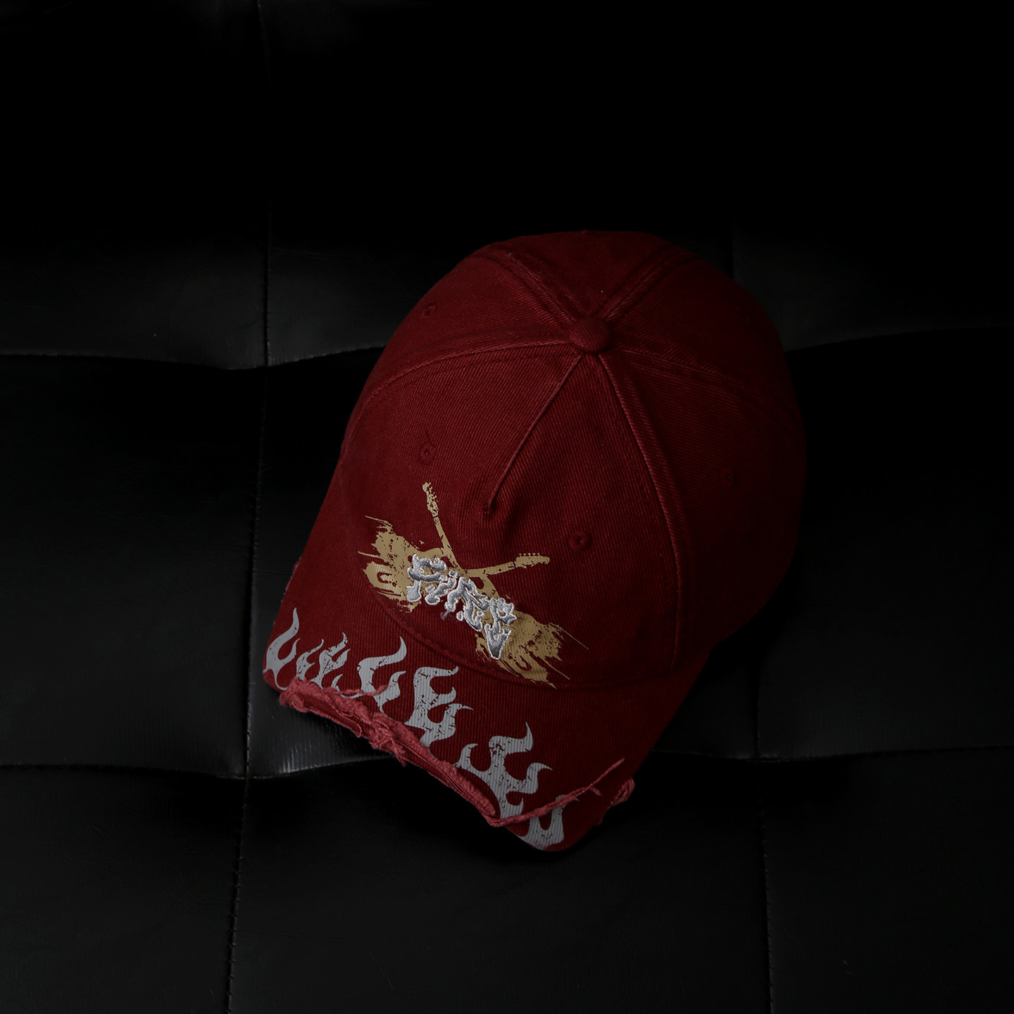 WNCAP帽子潮牌小众断檐棒球帽男美式街头时尚火焰短檐鸭舌帽百搭