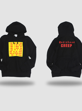 LAST HEIRS Radiohead 经典摇滚乐Creep歌词重磅加绒连帽卫衣男女