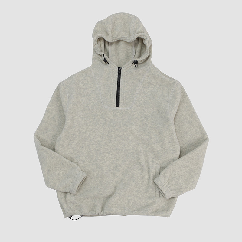 “燕麦色”黑科技连帽抓绒卫衣