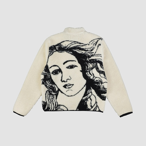 维纳斯摇粒绒色织羊羔绒拉链外套