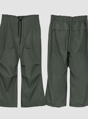 LAST HEIRS G+黑标硬壳 耐磨防水透气 宽松直筒 伞兵裤冲锋裤绿色