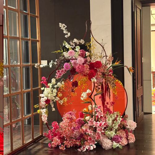 婚庆铁艺葫芦造型迎宾牌架子红色方形古风水牌订婚宴布置装饰道具
