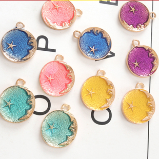 DIY手工制作韩版星星月亮耳坠耳钉材料包配件自制耳环高端耳饰品