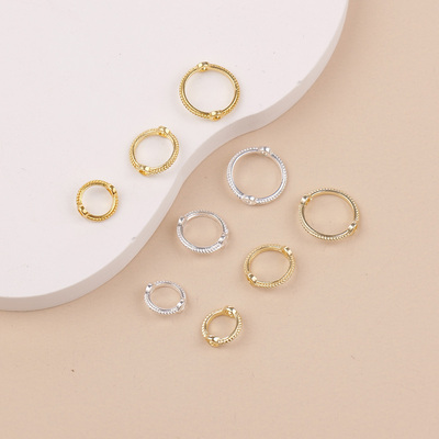 18k14K包金双孔花边圆环套珠圈手工diy珍珠包珠环串珠子饰品材料