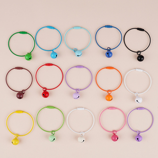 DIY烤漆漆钢丝圈铃铛挂失手机配件扣个性配饰钥匙扣14烤漆铃铛