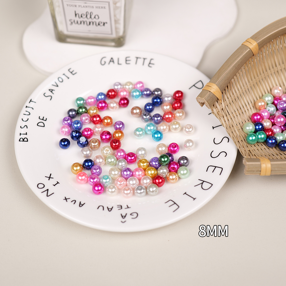 仿珍珠人造玻璃珍珠混色混款3/4/6/8/10/12/14MMdiy饰品配件