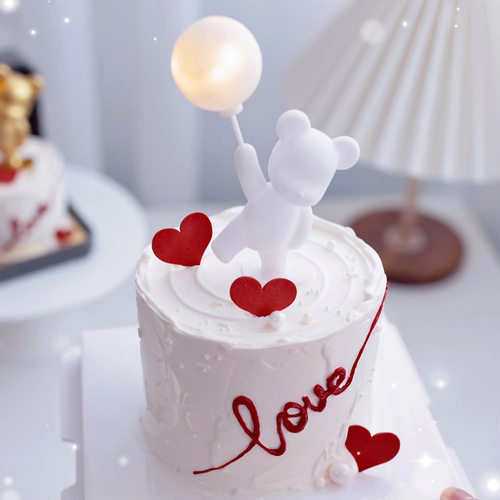 情人节表白女神蛋糕装饰love发光