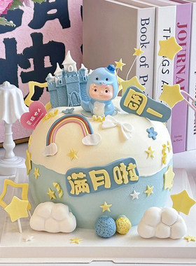 生日蛋糕装饰小蛇宝宝男孩女孩生肖属蛇满月100日周岁摆件插件