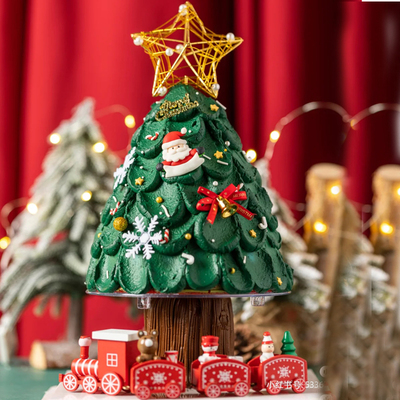 蛋糕装饰圣诞老人圣诞树