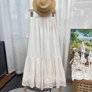 裙裤 旗袍内搭打底裤 摆棉布衬裤 森女系文艺少女叠穿水溶花绣花大裤