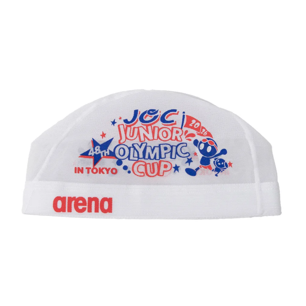 ARENA KUN东京JOC青奥会限定织物网眼布泳帽男女训练不闷热