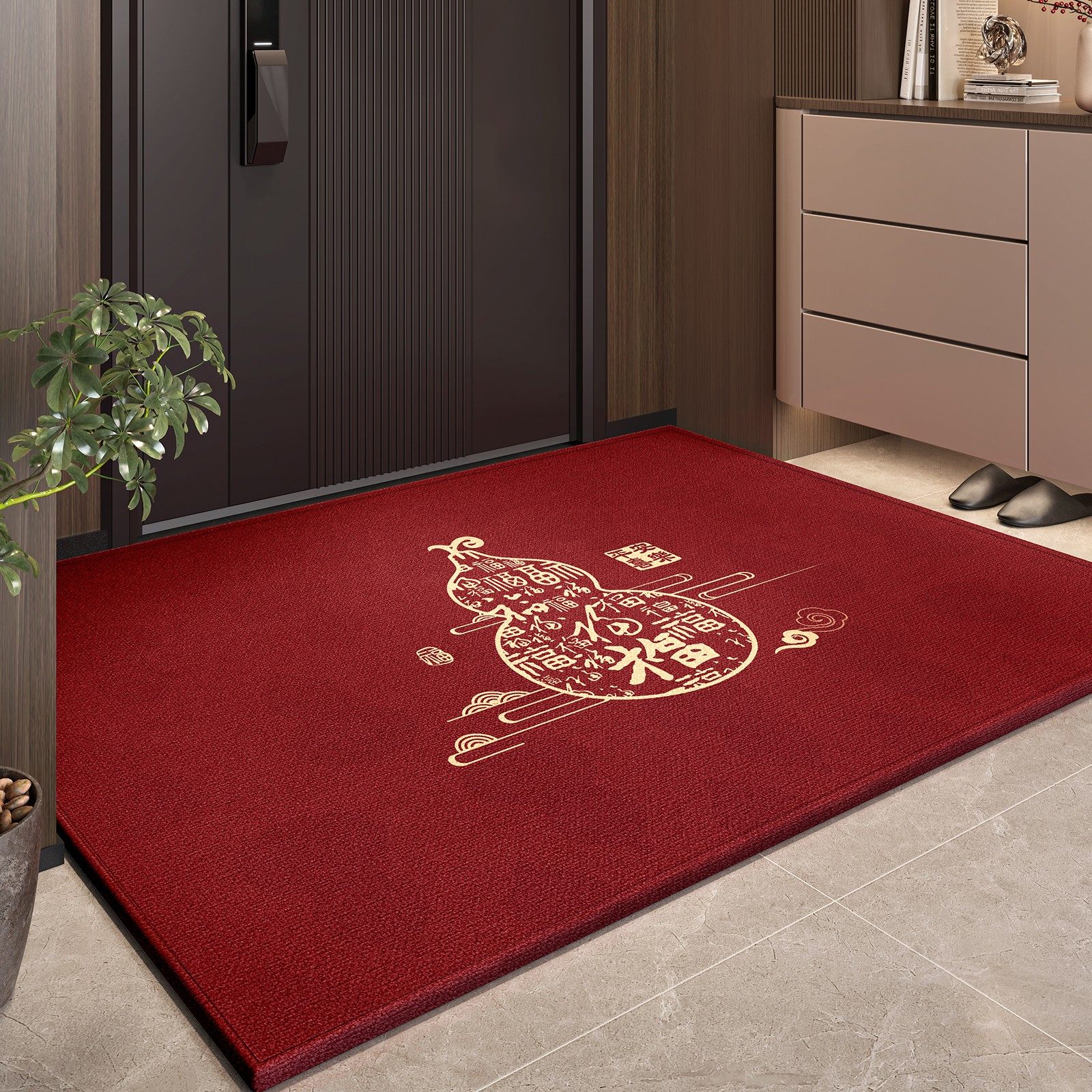 红色进门地垫入户门垫新款乔迁门口家用脚垫新年喜庆玄关防滑地毯,居家布艺,入户地垫,淘宝优惠券,粉丝福利购,淘宝优惠卷