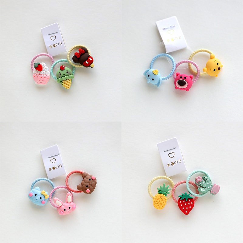 韩版儿童发饰品水果卡通小揪揪拇指圈婴幼儿宝宝小发圈头发绳皮筋