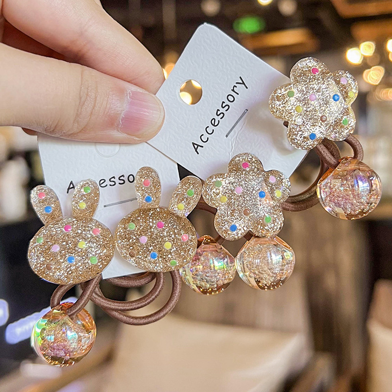 金色闪亮波点卡通皮筋