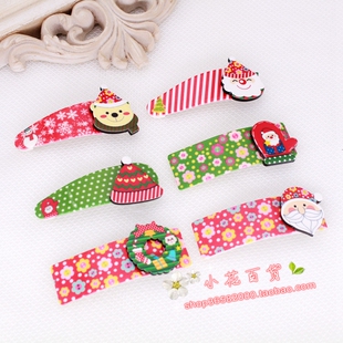 轻轻慢 儿童发饰头饰品宝宝小女孩发夹卡子圣诞节老人花环BB夹