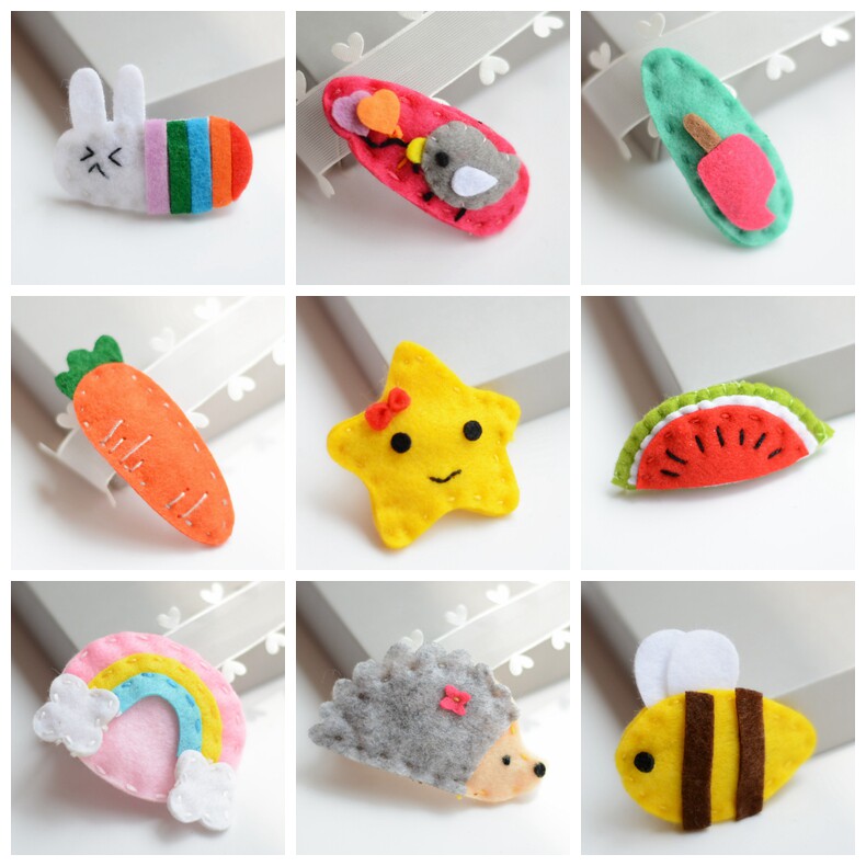 韩版儿童发饰头饰品配饰儿童发饰 无纺布卡通水滴发夹卡子BB夹子