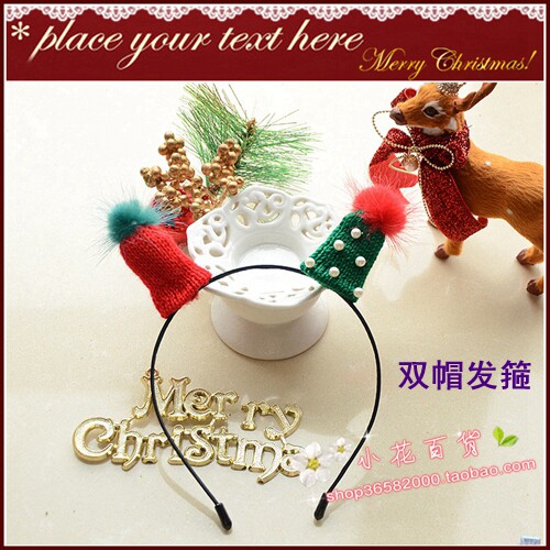 韩版儿童头饰圣诞节花朵发卡