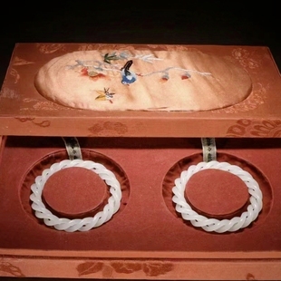 非遗工艺手工镂空麻花手镯羊脂白玉圆条镯子绞丝镯复古国风叮当镯