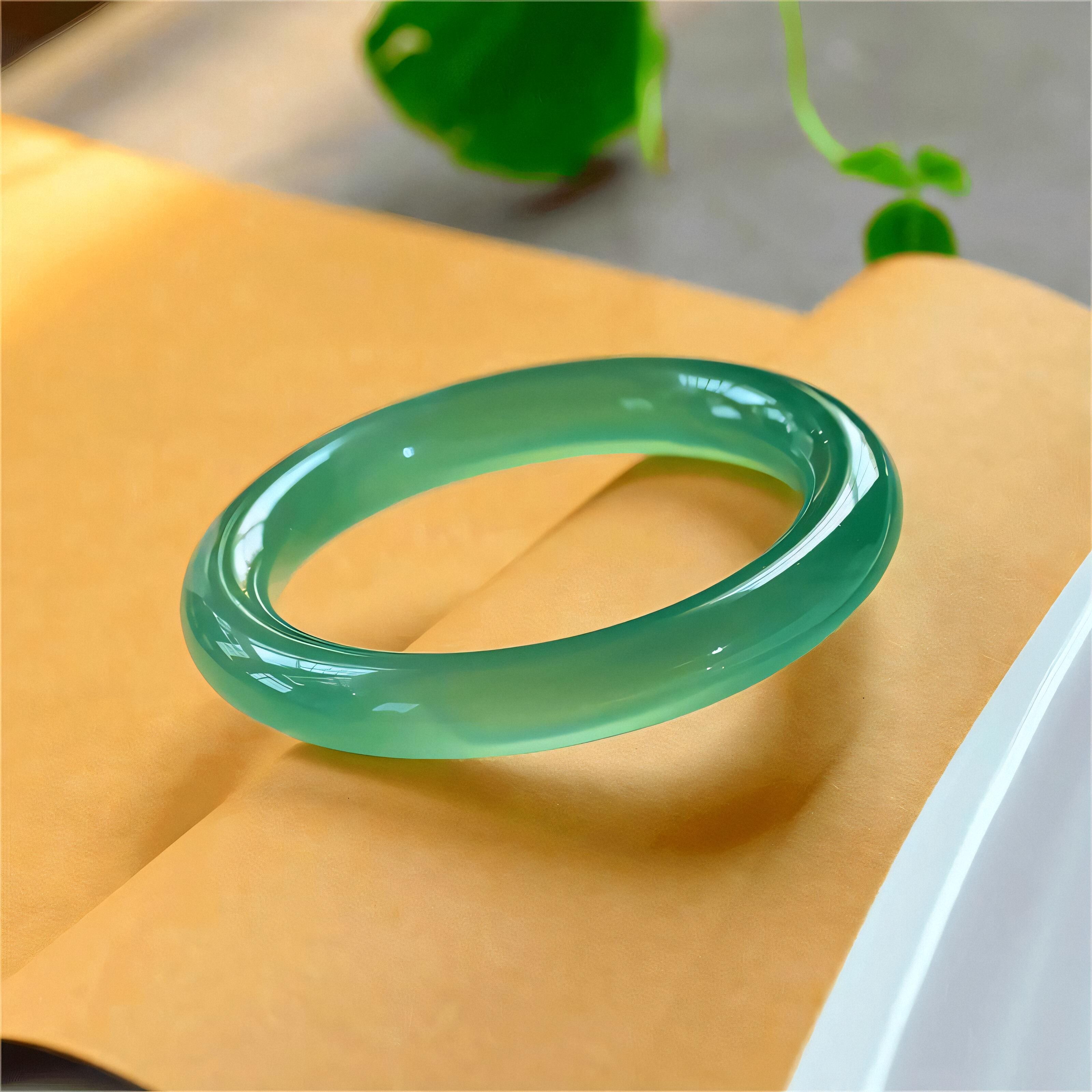 青山黛绿水胖圆条手镯美人镯高冰玉髓玛瑙镯子首饰汉服配饰搭配礼