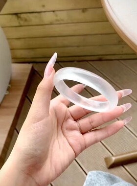白冰手镯玻璃种白月光玉镯子
