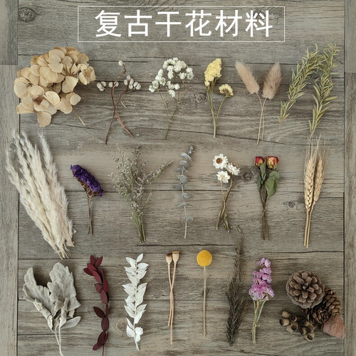 复古干花花束天然风干真花diy材料植物标本相框拍照道具手工胸花