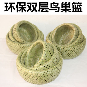 竹编收纳筐家用竹篮子杂物收纳篮纯手工竹制品工艺品客厅水果篮子