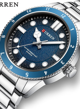 CURREN/卡瑞恩8450男士手表男表钢带时尚运动男士手表商务简约