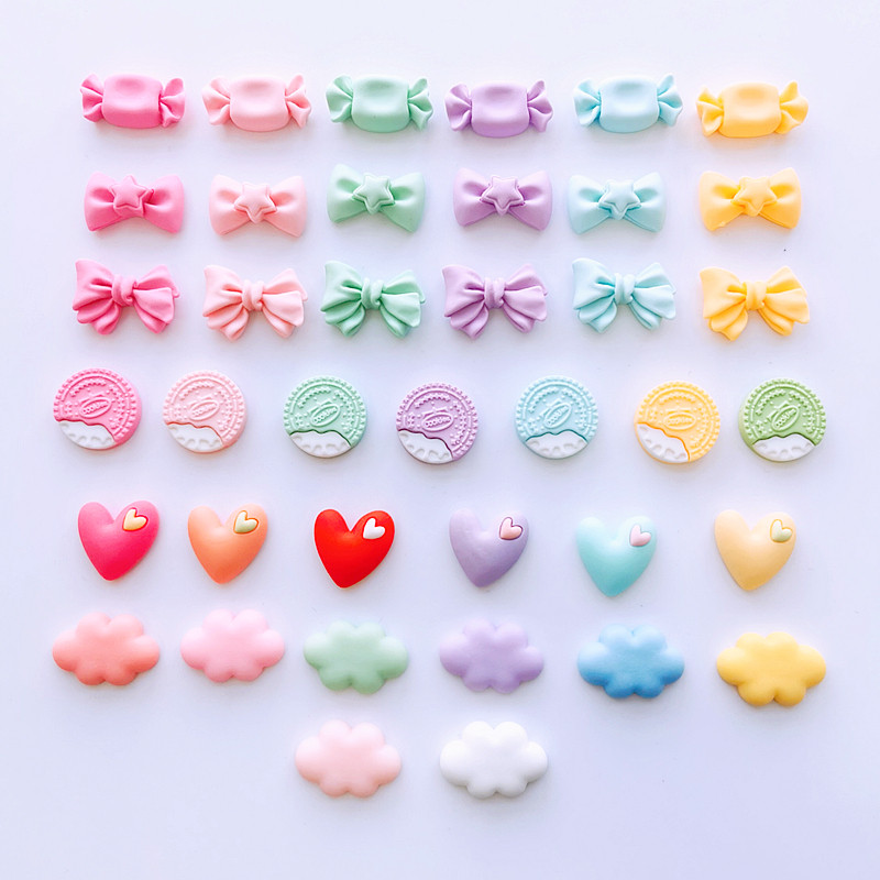 五彩缤纷好心情糖果云朵饼干爱心树脂贴片diy手工材料自制发饰