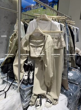 韩国东大门ins风韩版时尚百搭显瘦高级感气质波点抹胸三件套套装