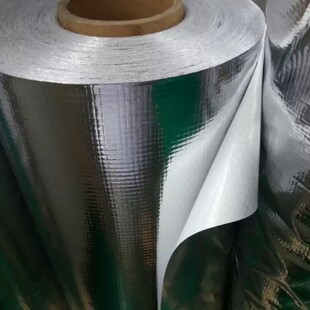 加厚镀铝编织布膜 卷材机械包装防潮隔热铝箔膜 PE加厚真空包装膜