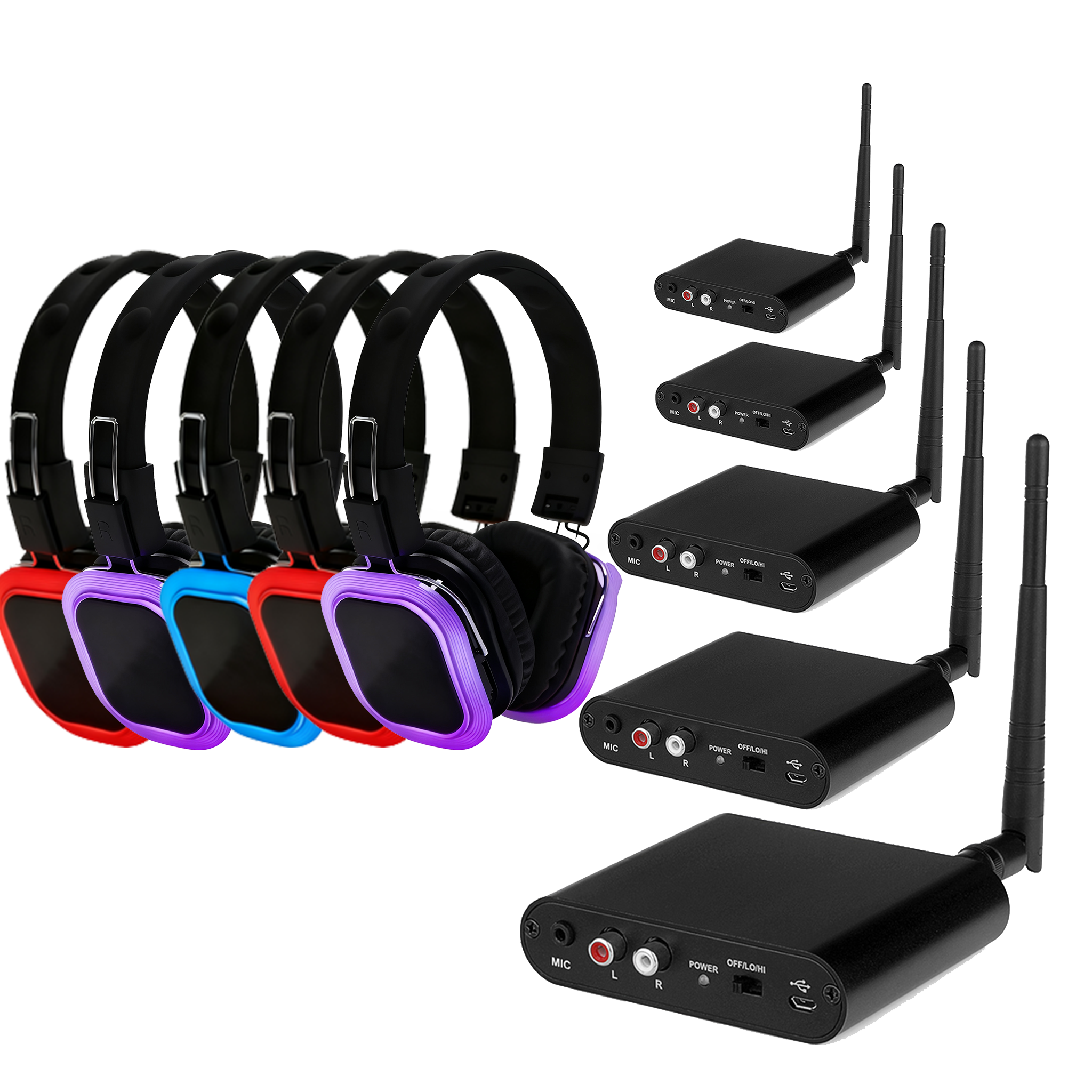 OMFOX跨境专供2025新款Disco五拖多无线发光头戴式Mash组网耳机