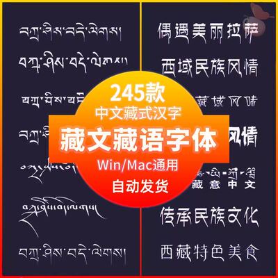 藏语藏文梵文藏式汉字古藏意ps ai设计 TTF字体安装包下载库大全