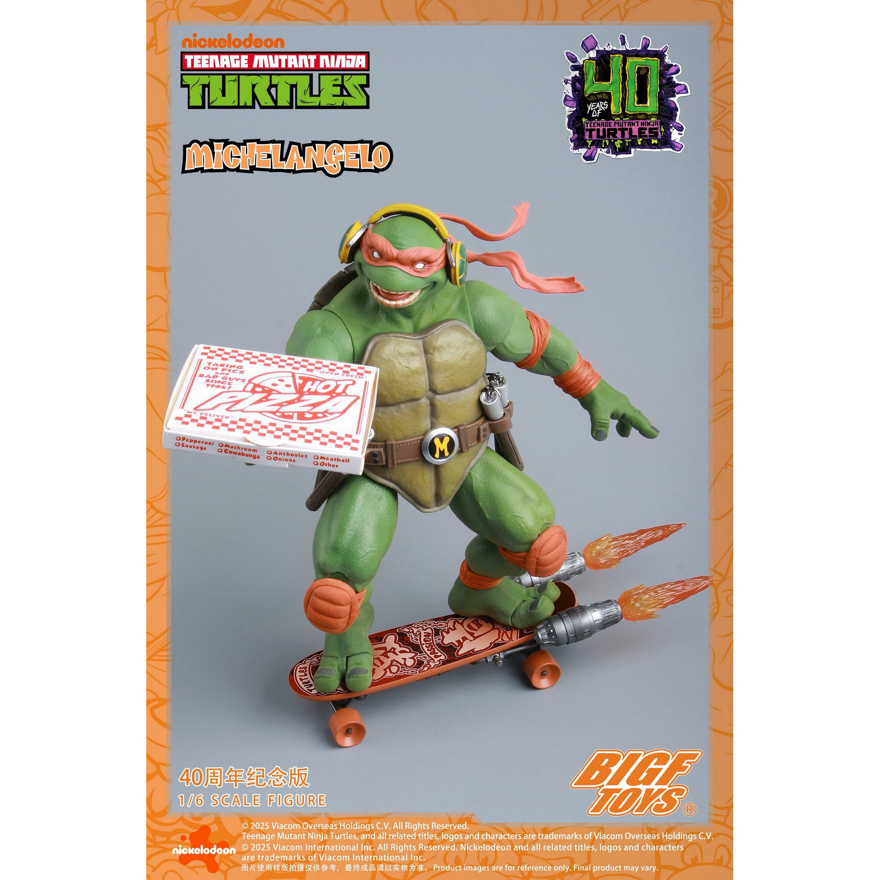 BIGFTOYS 1/6 忍者龟 米开朗基罗 40周年 可动 BIGF-004 定金