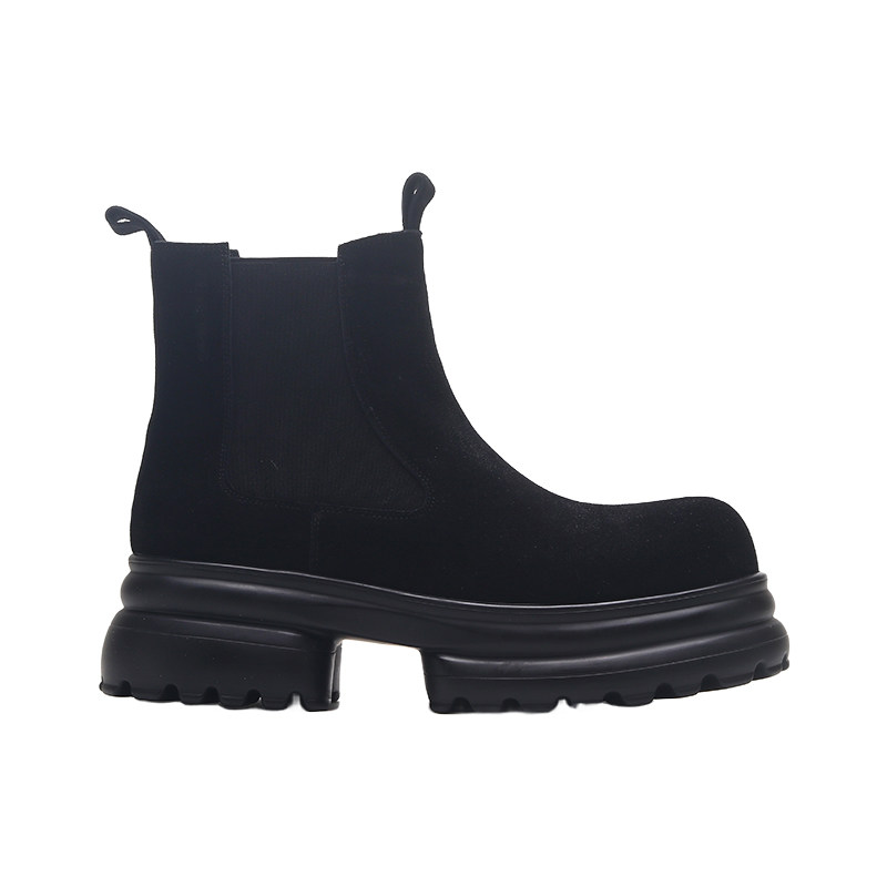 JERSEY BOOTS MENS HIGH-TOP FLAT-BOTTOMED LEATHER BOOTS MATTE SUEDE RETRO PLATFORM BOOTS