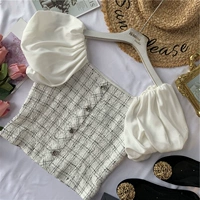 Chen Mi Mi 19 Summer New Dress Dress Very Fairy Yang Xiang Kiểu Puff Puff Áo voan - Áo sơ mi mẫu sơ mi nữ đẹp