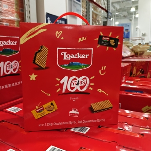 山姆代购 LOACKER莱家混合巧克力味薄脆威化饼干礼盒1.25kg意大利