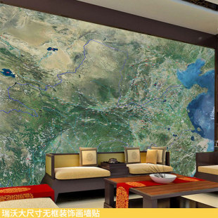 汉代郡县图墙贴三国初东汉末期各郡县分布地图壁画