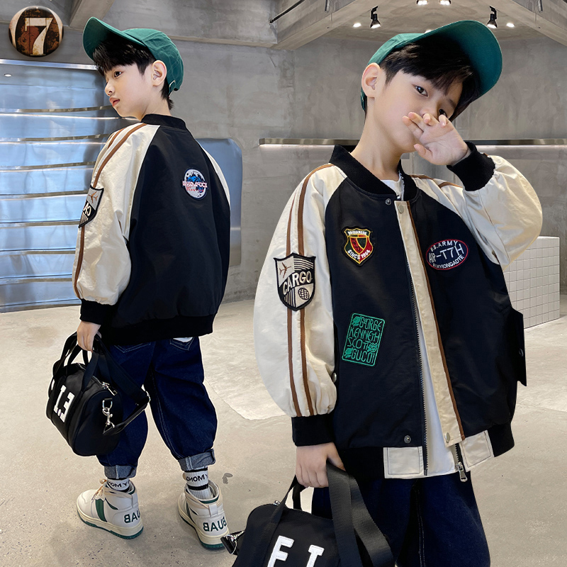 儿童飞行夹克2025春季新款男童外套帅气潮流上衣中大童春装棒球服