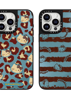 C家联名蓝色豹纹Hello kitty凯蒂猫MagSafe磁吸新款苹果17pro适用iphone16promax手机壳15plus防摔14保护套13