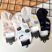 东大门防掉跟女袜 可爱猫咪船袜女 韩国进口袜子 COZY春夏新款