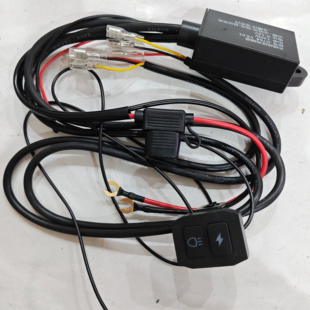 摩托车LED射灯无线遥控爆闪开关线组12v24vLED射灯行车灯遥控开关