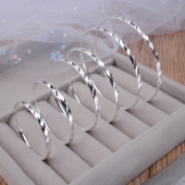 夏季 潮流大圈圈耳环纯银女气质菱形几何耳钉耳扣百搭饰品 2024新款