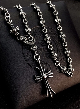 复古十字架钛钢毛衣链蛇蛇同款