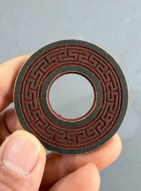 仿古黄铜双面回纹铜钱吊坠挂件吉语铜钱收藏饰品配饰配件小元素