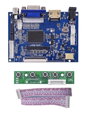 12v DC5521供电800099液晶屏驱动板 适用于lvds单通道 ttl50p屏