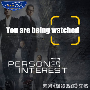 POI疑犯追踪Youarebeingwatched反光车贴摩托车身后窗玻璃装饰贴