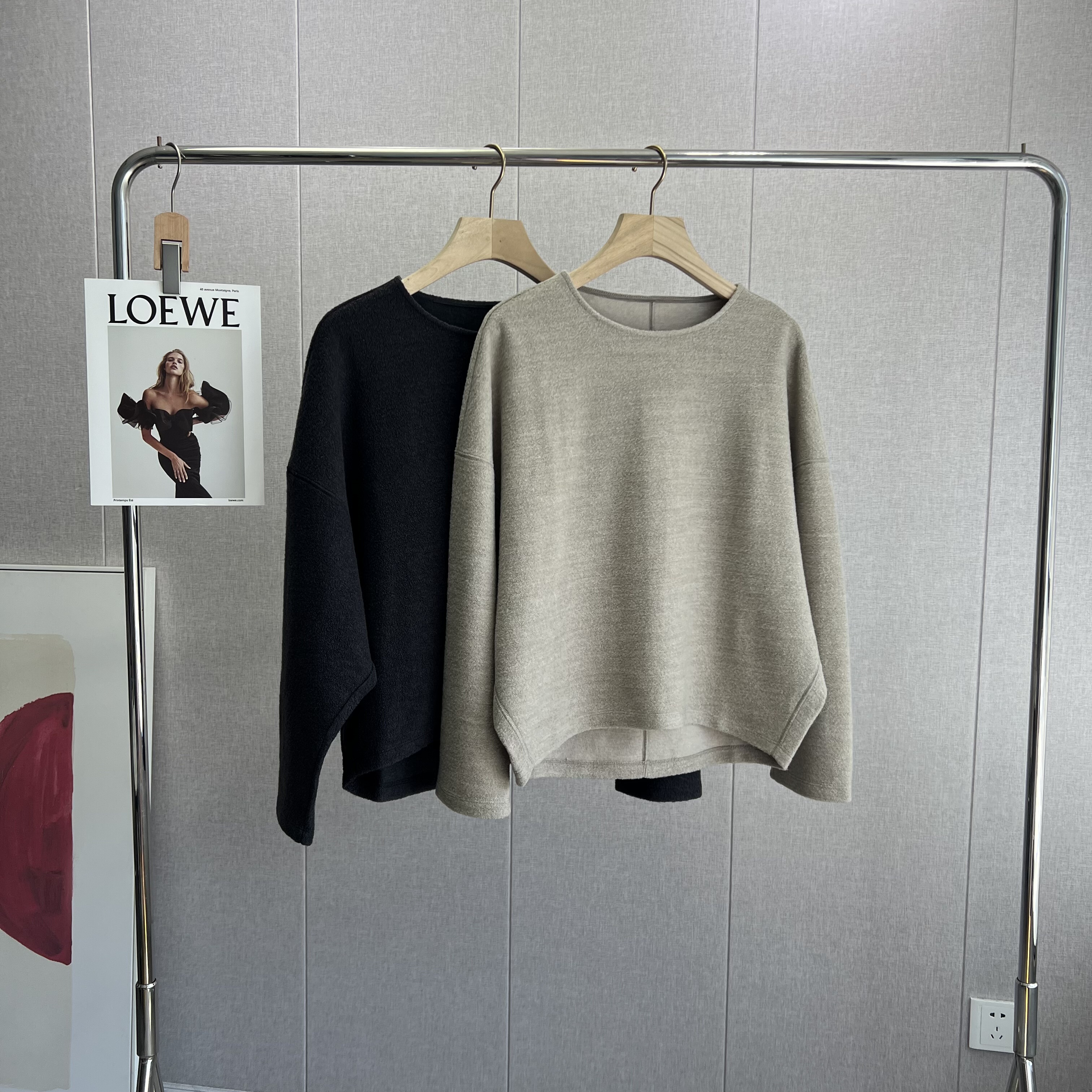 简单耐看~ 通勤百搭无缝一体纯色羊毛衫针织圆领长袖廓形毛衣