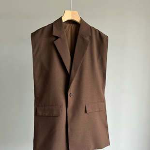 T家好版型！时尚百搭优雅精英系个性范十足高级面料摩卡棕马甲女